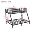thumbnail image 2 of Twin XL over Queen Bunk Bed with Two Ladder & Safety Full-length Guardrail for Teens and Adults, Maximize Space Saving, No Box Spring Needed, Black, 2 of 5