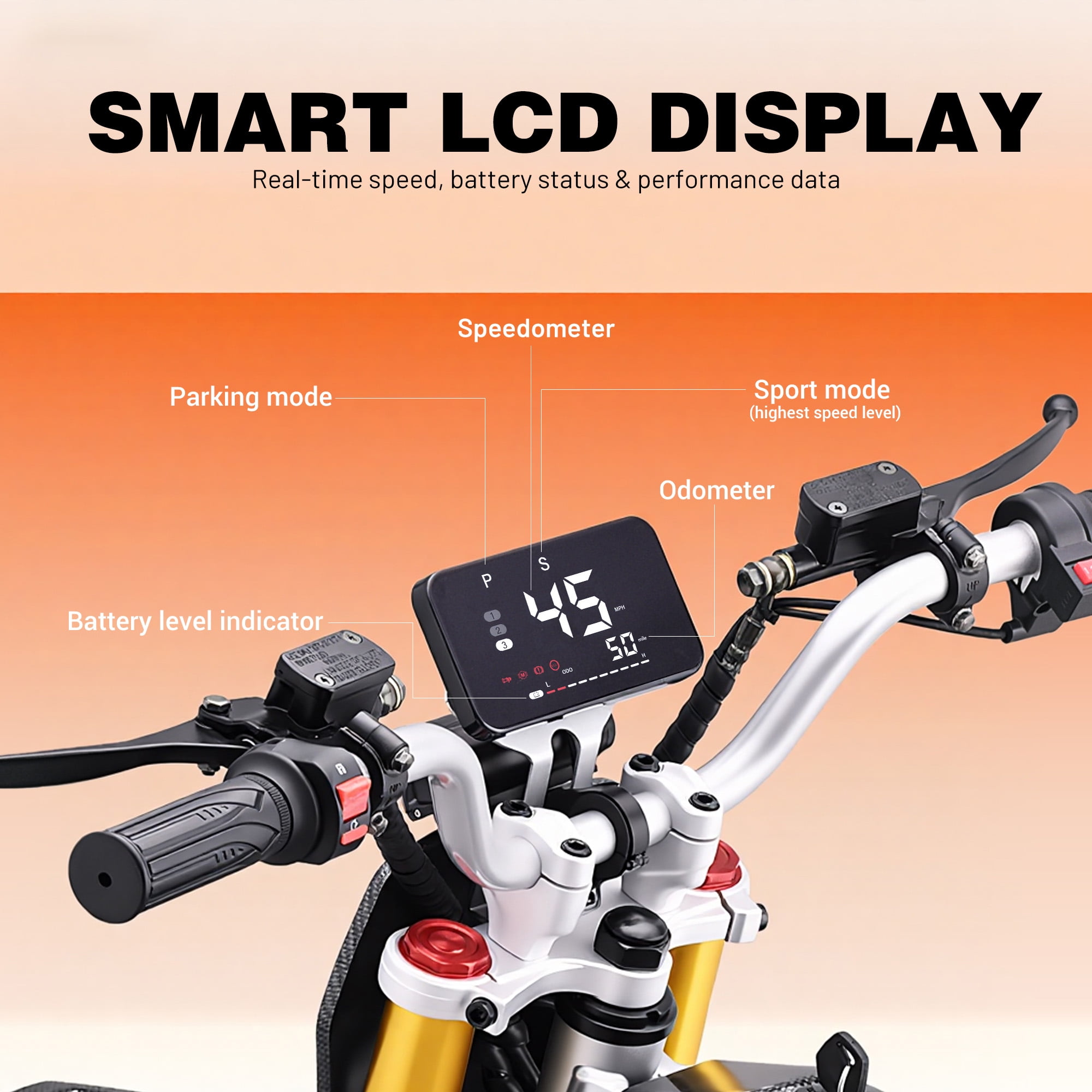 Aoemoe Electric Dirt Bike for Teens Adults, 14"/12" Fat Tire 2000W (Peak 3000W) 48V 30AH Battery 42MPH Hydraulic off-Road Age 13+ (Black)