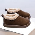 thumbnail image 5 of DMDUOU Kids Snow Boots Girls Boys Winter Ankle Boots Outdoor Warm Slip On Faux Fur Lined Shoes for Toddler Brown 34, 5 of 9