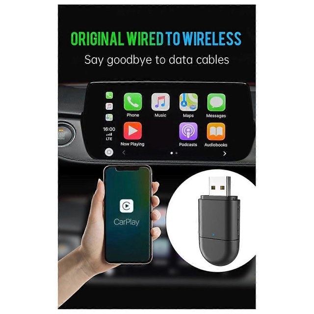 2-in-1 Wireless Carplay Android Auto Adapter Smart AI Box Dongle Support USB&Type-C Wired to Wireless Adapter