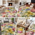 thumbnail image 5 of Area Rug for Living Room, Spring Floral Non-Slip Indoor Large Carpet for Bedroom/Dining Room, Farmhouse Elegant Flowers Vintage Art Washable Low-Profile Rectangle Floor Runner Rugs - 5 x 8 Ft, 5 of 8