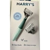 Harry's Men's Ergonomic No Slip Sage Green Razor Blade with 2 Razor Cartridges