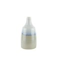 thumbnail image 1 of Benzara BM188074 Ceramic Vase with Drip Glaze Design & Elongated Neck - Blue & Gray, 1 of 1