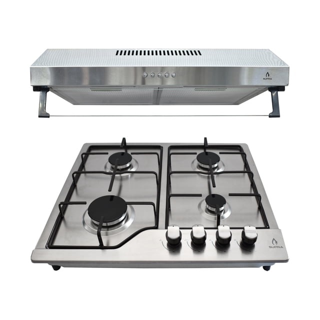 Combo Supra NOVA-NUBE Parrilla Nova Steel 4 Quemadores y Campana Nube 60 cm Acero Inoxidable SUPRA NOVA-NUBE