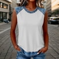 thumbnail image 2 of DHFJKG Tank Tops For Women Crew Neck Patchwork Summer Sleeveless Cami T-Shirts Color Block Streetwear Graphic Tee Stylish Top, 2 of 4