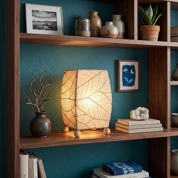 Eangee Mini Square Cocoa Leaf Lamp Natural