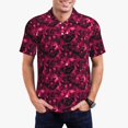thumbnail image 1 of Fotbe Burgundy Tie Dye Camiseta Polo de Golf para Hombre con Estampado – Camisa Deportiva Transpirable con Cuello Abotonado-Medium, 1 of 6