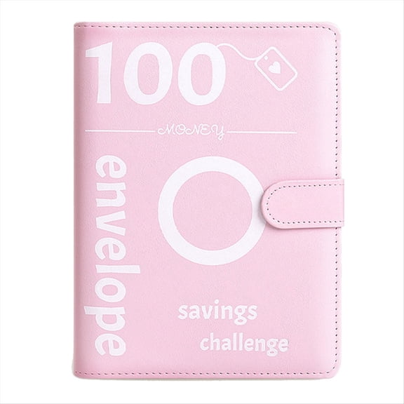 100 Day Challenge Money Saving Binder Leather Envelope Challenge Binder, Easy, Engaging and Rewarding,1 x Save money,pink