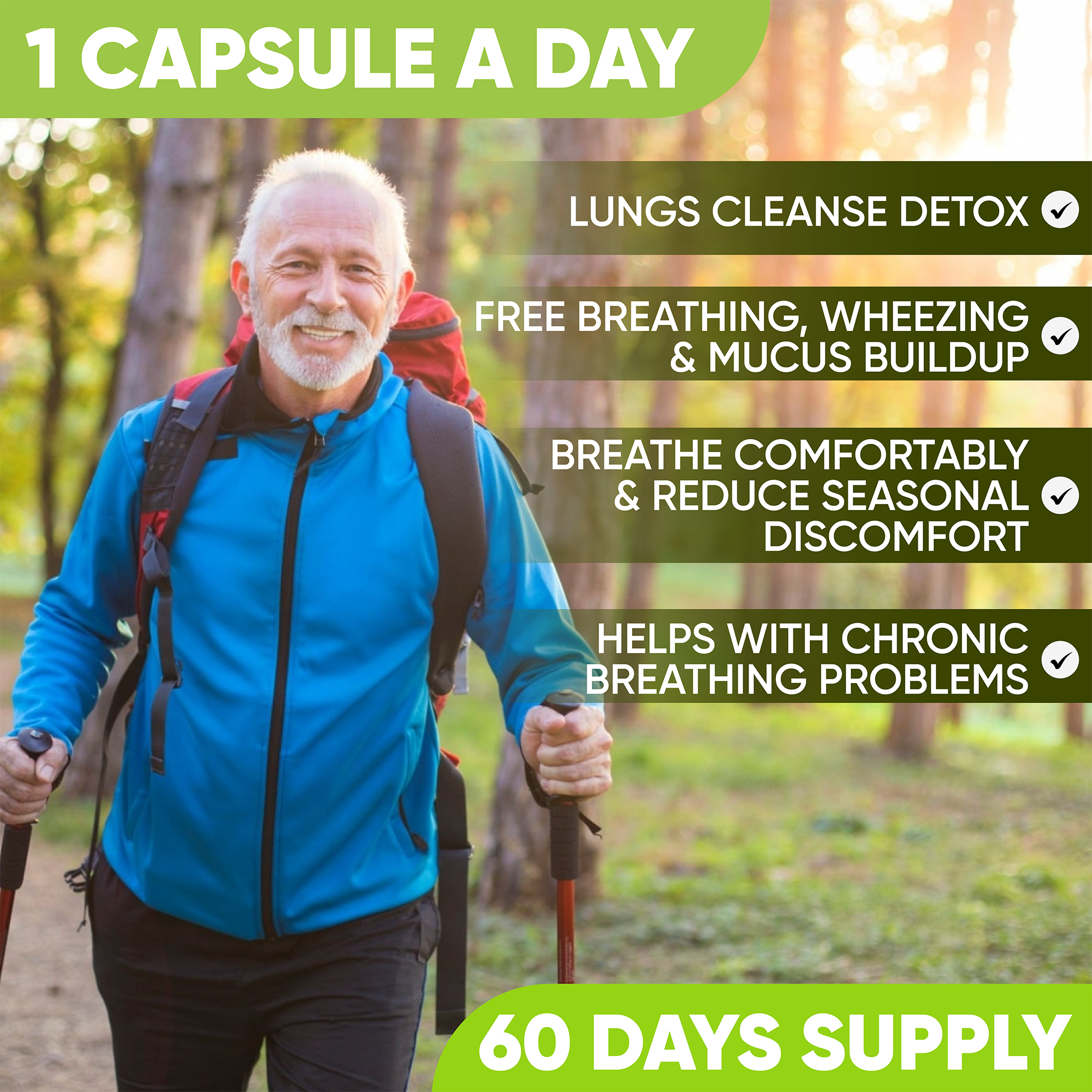 Lung Health & Immune Support Supplement - Lung Cleanse and Detox With Immunity Vitamins Include Quercetin & Cordyceps.Two Months Supply by NutraPro