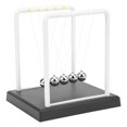 thumbnail image 4 of Swing Pendulum Newton Rectangular Toy Physics Science Bolas Grandes de Equilibrio de Cuna Newton con 5 Bolas de Acero y Base Aliviar el Estrés Corporal L / M, 4 of 8