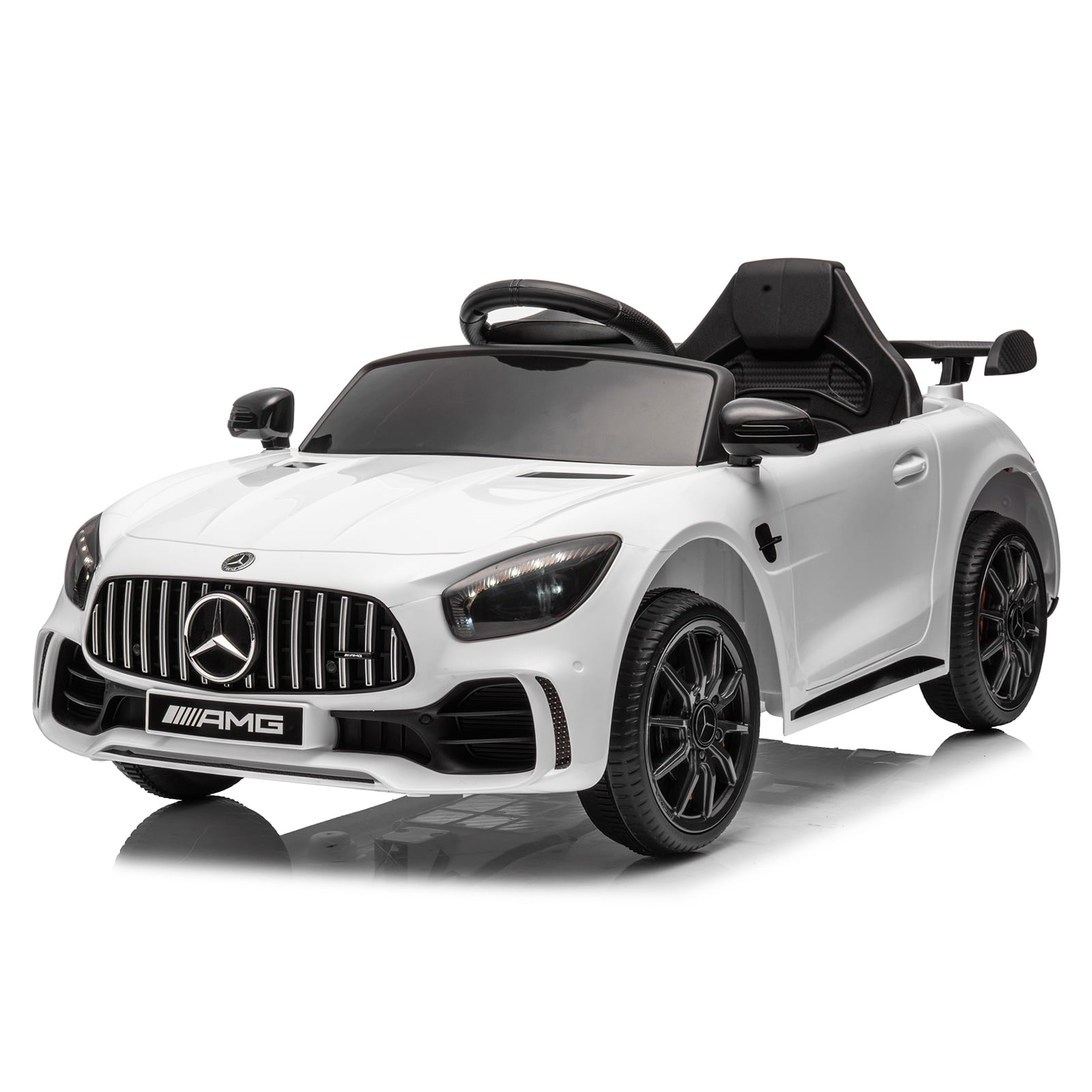 Dual Drive 12V 4.5Ah Sports Car with 2.4G Remote Control Mercedes-Benz AMG GTR BBH-011, White