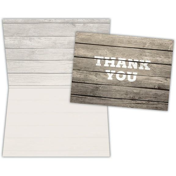 Rustic Thank You - Boxed Thank You Cards - 15 Cards and Envelopes