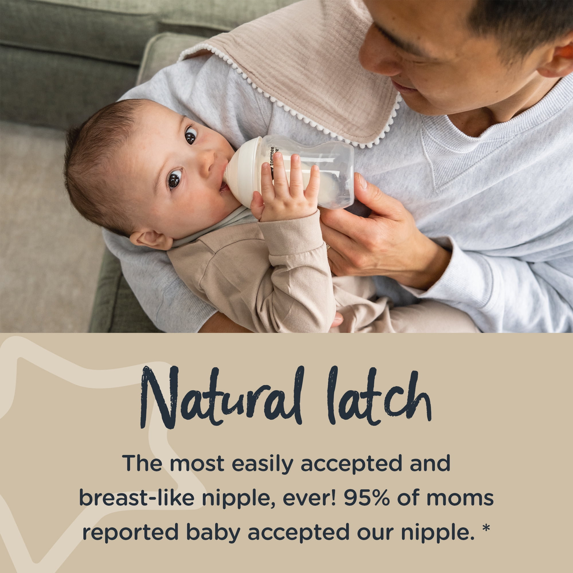Tommee Tippee Closer to Nature Baby Bottles (5oz, 3 Count) | Extra Slow Flow Nipple with Anti-Colic Valve