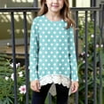thumbnail image 2 of zbxnLI Little and Big Girls Long Sleeve Shirts Polka Dot Printed Graphic T-Shirts Basic Tee Fall Blouses, 2 of 6