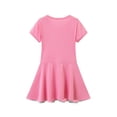 thumbnail image 3 of SONXAHE Dress for Big Girl Short Sleeve Round Neck Pleated Dresses Solid Summer Soft Leisure Swing Dress Pink, 3 of 3