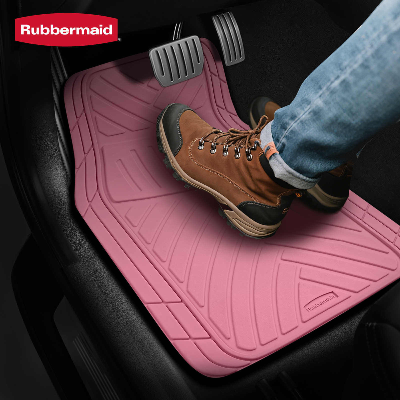 Rubbermaid Car Floor Mats Set, Lightweight Floor Mats,All-Weather Rubber  Car Mats, Non-Slip, Easy to Clean, Universal Fit for Cars, Trucks & SUVs, Pink