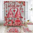 thumbnail image 5 of KCEHTA 4 Pcs Valentine's Day Shower Curtain Set with Non Slip Rugs Toilet Lid Cover U Shape Bath Mat Love Heart Shower Curtain Valentines Bathroom Decor, 5 of 6