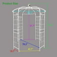 thumbnail image 6 of Metal Garden Arch Iron Garden Arbors Gazebo Dia 81.3'' x 114.2'' High Birdcage Shape Pergola Pavilion for Wedding Ceremony White, 6 of 8