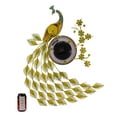 thumbnail image 5 of Ebros 29" High Large Peacock Iris Colorful Gold Plated Metal Wall Clock Analog, 5 of 8