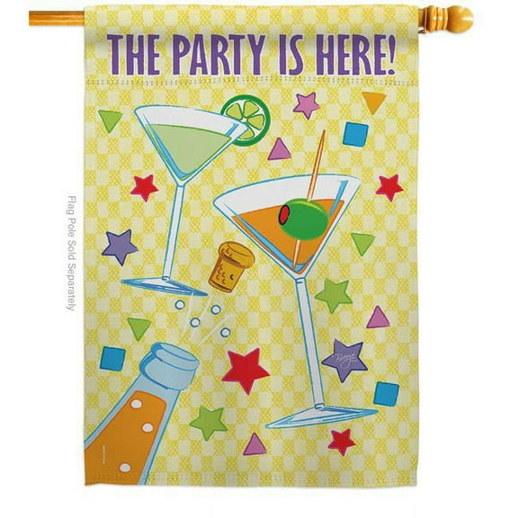 Breeze Decor H115027-BO Party Celebration Double-Sided Garden Decorative House Flag, Multi Color