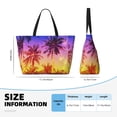 thumbnail image 4 of Fotbe Palm Trees at Sunset Pattern Water-Resistant Beach Travel Bag - Large Capacity Tote with 7 Pockets, Lightweight Design for Women & Men, Perfect for Beach, Pool & Gym, 4 of 7