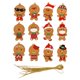 thumbnail image 1 of 12 piezas clásico lindo árbol de Navidad adorno colgante pan de jengibre año de vacaciones decoración para hogar niños, 1 of 7