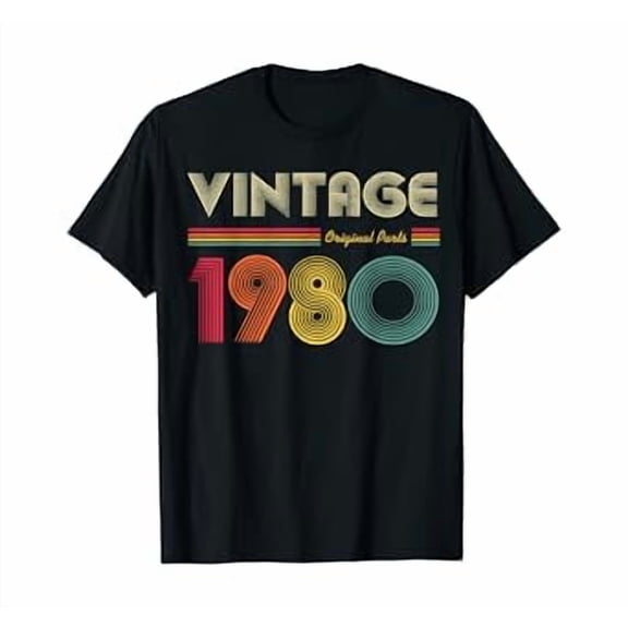 Vintage 1980 Original Parts Funny 40th Birthday Men Women T-Shirt