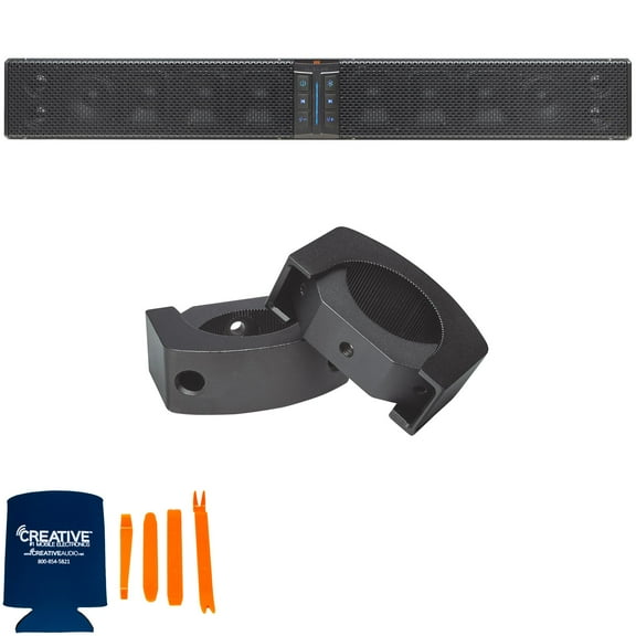 PowerBass 1 XL-1250 12 Speaker Bluetooth Soundbar and 1 set of XL-SBCLAMP2 XL Sound Bar Universal C-Clamps