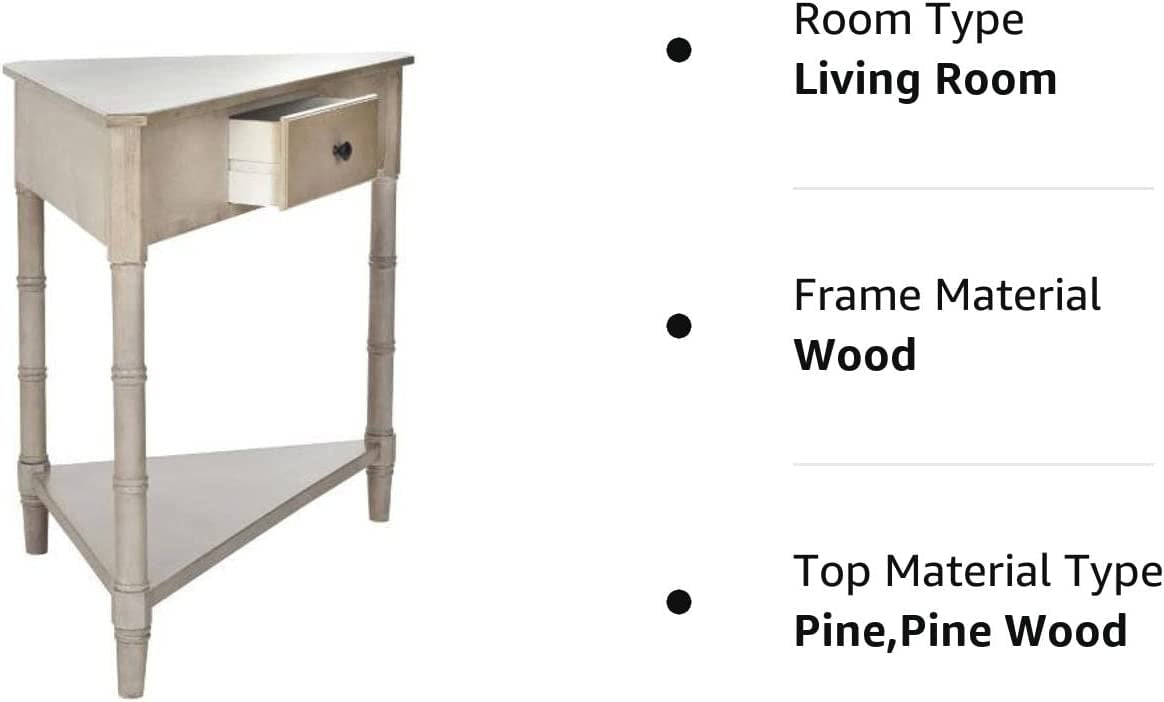 American Homes Collection Gomez Vintage Grey Corner Table