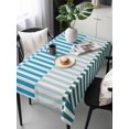 thumbnail image 6 of Colorful Stripe Table Cloth, Modern Teal Blue Green Vertical Striped Waterproof Tablecloth for Rectangle Tables, Reusable Washable Fabric Table Cover for Restaurant Kitchen Dining Tables 54"x108", 6 of 6