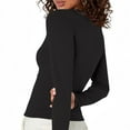 thumbnail image 6 of LISTHA Womens Long Sleeve Shirts 2025 Crop Tops Square Neck Y2k Slim Fit T Shirts Basic Clothes #1Black XS, 6 of 6