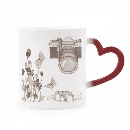 

Camera Rose Nice Style Heat Sensitive Mug Red Color Changing Stoneware Cup