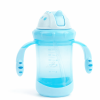 Primo Passi Toddler Straw Cup with Handles, Spill-Resistant Sippy Cup, 7 oz Blue