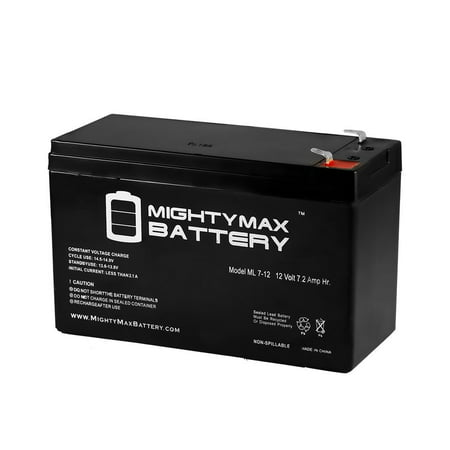 ML7-12 - 12 VOLT 7.2 AH SLA BATTERY - Mighty Max Battery brand (Best 12 Volt Rechargeable Battery)