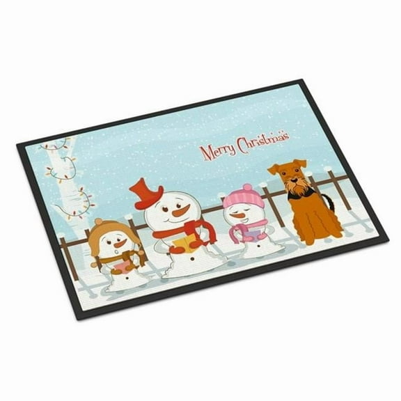 Carolines Treasures BB2372MAT Merry Christmas Carolers Airedale Indoor or Outdoor Mat, 18 x 0.25 x 27 in.
