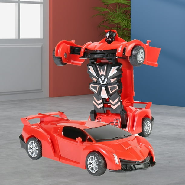 2 en 1 coche Diecast juguete deformación de una tecla transformar coche Robot juguete niños regalo JShteea El nuevo