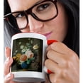 thumbnail image 2 of 3drose, Roses, Rannunculas and Other Flowers by Anne Vallayer-coster Still Life, 11oz Two-tone Red Mug, 2 of 6