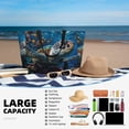 thumbnail image 5 of Balery Ocean Coral Turtle Beach Travel Bag - Water-Resistant, Large Capacity Lightweight Tote with 7 Pockets for Women and Men - Perfect for Beach, Pool, Gym, and Travel, 5 of 7