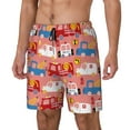 thumbnail image 2 of Haiem Cartoon With Traffic Elements Men'S Quick-Dry Swim Trunks: Comfortable Beach Shorts With Mesh Lining And Pockets - Ideal For Swimming And Sunbathing X-Large, 2 of 9