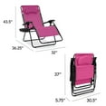 thumbnail image 3 of Best Choice Products Oversized Zero Gravity Chair, Folding Outdoor Patio Recliner w/ Cup Holder - Hot Pink/Black, 3 of 8