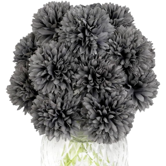 Artificial Flowers 10 Pcs Fake Silk Artificial Chrysanthemum Ball Hydrangea Bridal Wedding Bouquet for Kitchen Home Decor