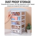 thumbnail image 5 of Acrylic Drawers Stackable, Wide 4 Drawer Unit, Clear Plastic Countertop or Desktop Drawers, White, 5 of 9