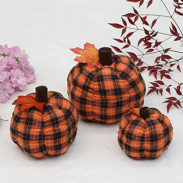 Nuevo Favorito de Otoño para El Hogar, Tela Delicada de Calabaza a Cuadros, Material de Tacto Cálido