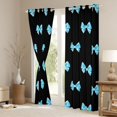 thumbnail image 3 of Castle Fairy Kawaii Blue Ribbon Bow Knot Curtains Pack of 2 (42x84 Each) for Kids Children,Cute Bowtie Curtains Blackout,Dreamy Princess Bedroom Curtains,Microfiber Bedroom Decor, 3 of 6