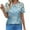 #0220-Light Blue, variant on Ailaofu Womens Casual Crew Neck Short Sleeve Pleated Tops Blouses Fashion Clothes 2026