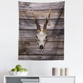 thumbnail image 1 of Deer Tapestry, Rustic Antler on Wooden Wall Wintertime Mountain Hut Country Style Rustic Design, Fabric Wall Hanging Decor for Bedroom Living Room Dorm, 5 Sizes, Brown Beige, by Ambesonne, 1 of 1