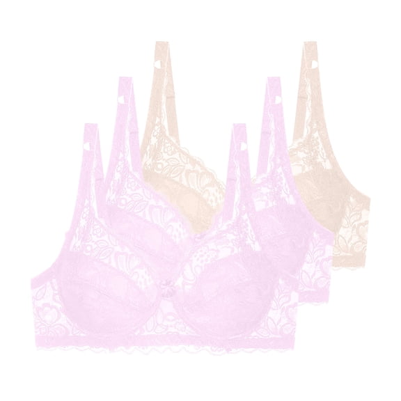 Cavosen Womens Bras Push up Plus Size Supportive Bras Full Coverage Padded Solid Bralettes Wide Straps Breathable Sleep Underwear