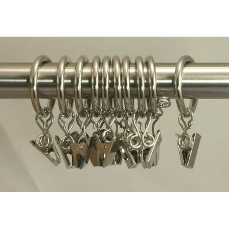 Urbanest 1 Metal Curtain Rings With Clips And Eyelets Brushed