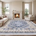 thumbnail image 1 of Alfombra Area Zesthome, resistente a las manchas, lavable, 240 x 360 cm, azul y beige, 1 of 7