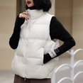 thumbnail image 4 of Women's Puffer Vest Cropped Sleeveless Winter Outerwear Lightweight Stand-up Collar Down Vest with Pockets, 4 of 4